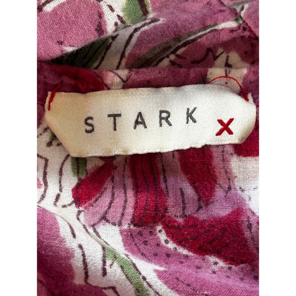 Stark X Maxi Dress Women's Large Sleeveless Pink Floral Cotton Tiered - Picture 2 of 12